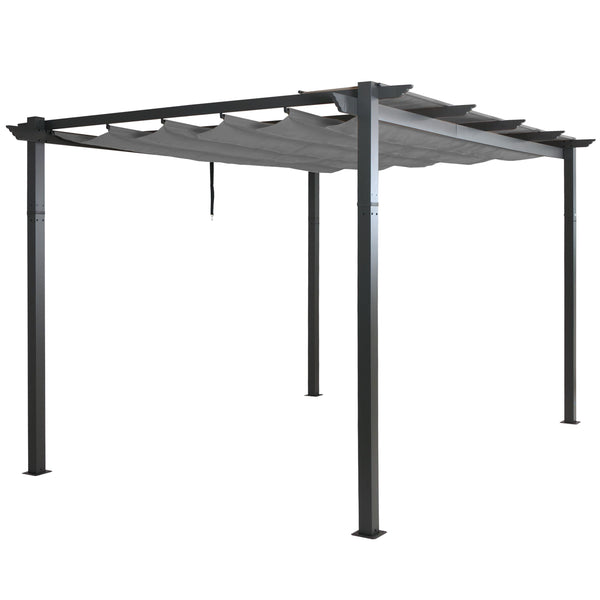 Aluminium Pergola 3x4m Grau mit Schiebedach und UV50+ Schutz