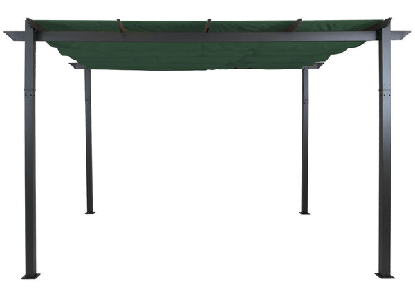 Aluminium Pergola 3x4m mit Schiebedach UV50+ Grün Gartenpavillon