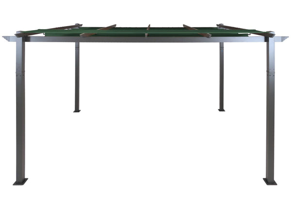Aluminium Pergola 3x4m mit Schiebedach UV50+ Grün Gartenpavillon
