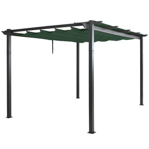 Aluminium Pergola 3x4m mit Schiebedach UV50+ Grün Gartenpavillon