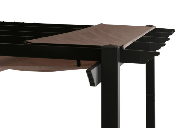 Aluminium Pergola 3x4m mit Schiebedach UV50+ taupe stabiles Gestell