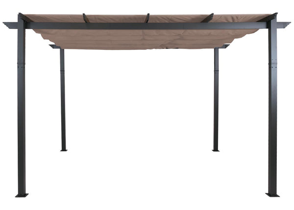 Aluminium Pergola 3x4m mit Schiebedach UV50+ taupe stabiles Gestell