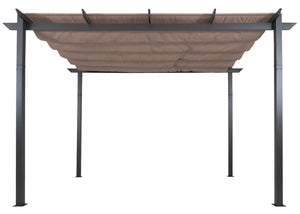 Aluminium Pergola 3x4m mit Schiebedach UV50+ taupe stabiles Gestell