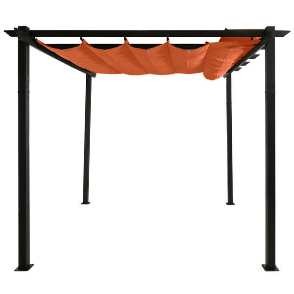 Aluminium Pergola 3x4m Pavillon mit UV50+ Schiebedach Terrakotta