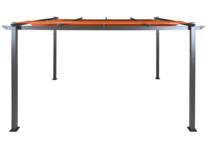 Aluminium Pergola 3x4m Pavillon mit UV50+ Schiebedach Terrakotta