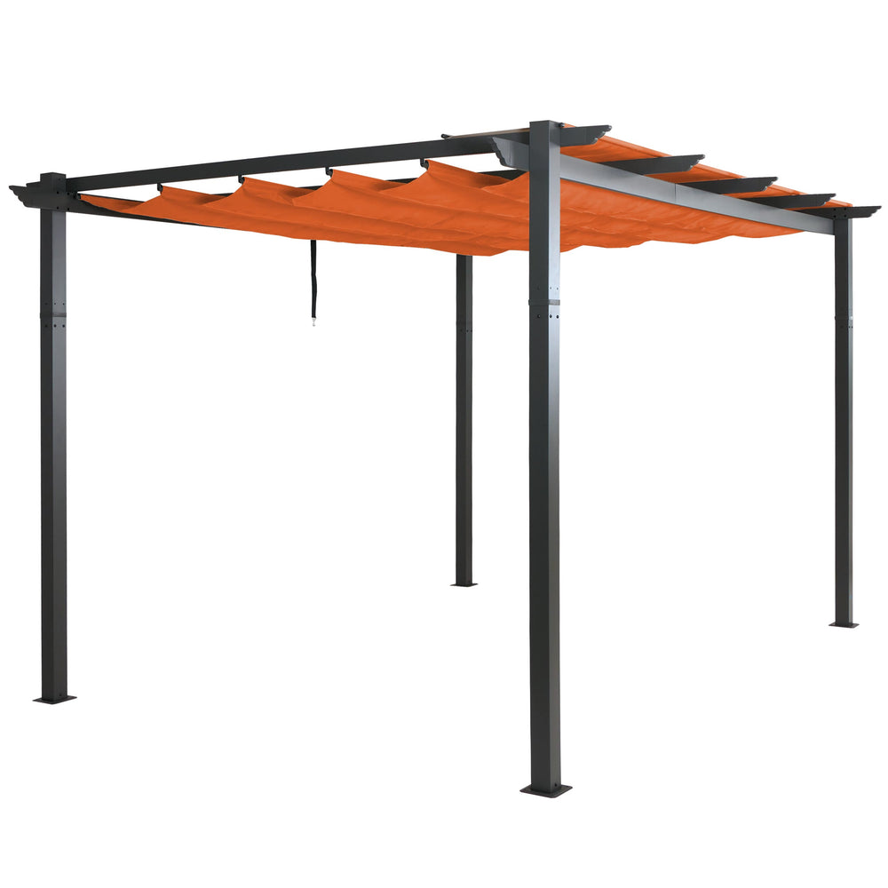Aluminium Pergola 3x4m Pavillon mit UV50+ Schiebedach Terrakotta