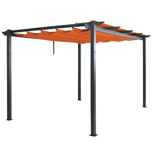 Aluminium Pergola 3x4m Pavillon mit UV50+ Schiebedach Terrakotta