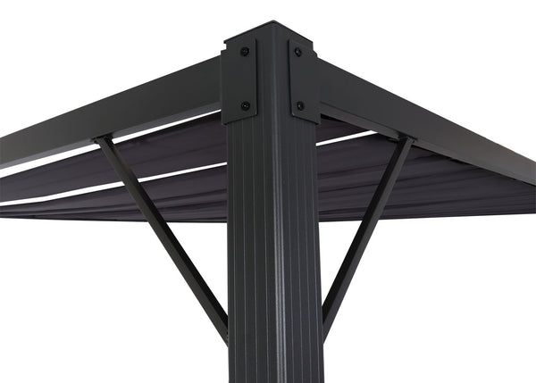Pergola mit Lamellendach 3x3m aus Alu in Anthrazit für Garten