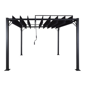 Pergola mit Lamellendach 3x3m aus Alu in Anthrazit für Garten