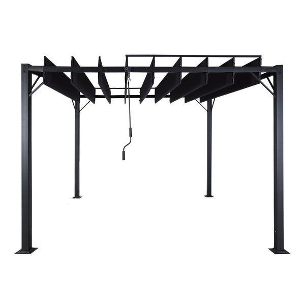 Pergola mit Lamellendach 3x3m aus Alu in Anthrazit für Garten