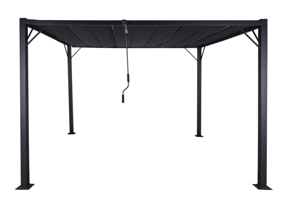 Pergola mit Lamellendach 3x3m aus Alu in Anthrazit für Garten