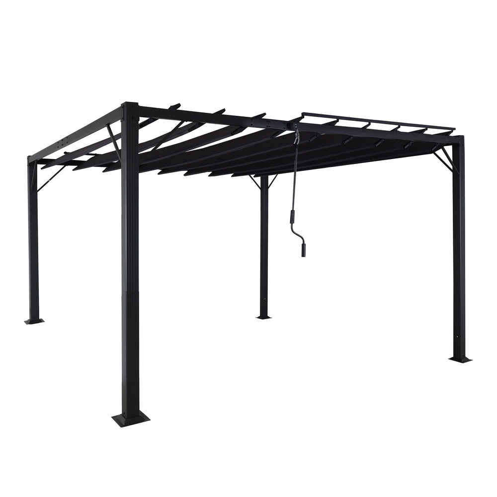 Pergola mit Lamellendach 3x3m aus Alu in Anthrazit für Garten