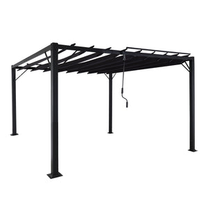 Pergola mit Lamellendach 3x3m aus Alu in Anthrazit für Garten