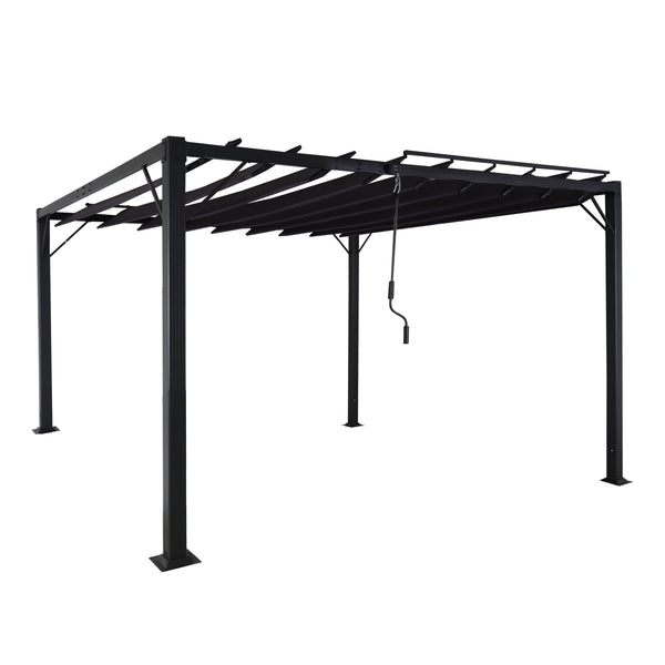 Pergola mit Lamellendach 3x3m aus Alu in Anthrazit für Garten