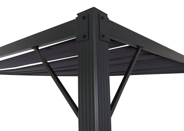Pergola 3x4m anthrazit Alu Pavillon mit Lamellendach für Garten