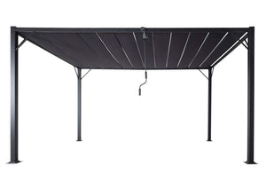 Pergola 3x4m anthrazit Alu Pavillon mit Lamellendach für Garten