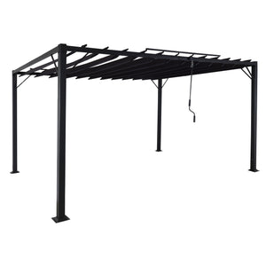 Pergola 3x4m anthrazit Alu Pavillon mit Lamellendach für Garten
