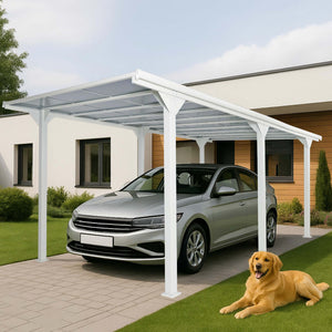Pergola 3x6m Weiss – Alu-Terrassenüberdachung mit Polycarbonat-Dach