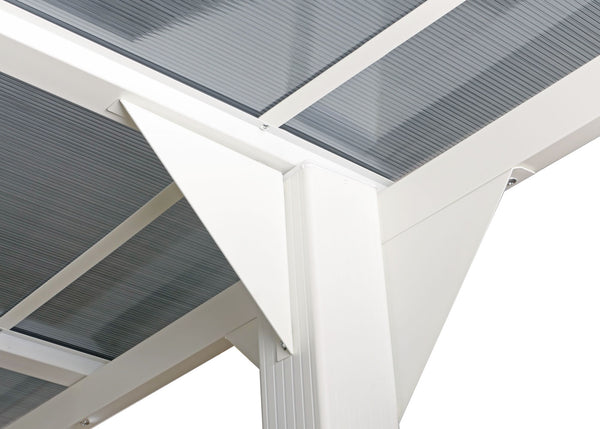 Pergola 3x6m Weiss – Alu-Terrassenüberdachung mit Polycarbonat-Dach