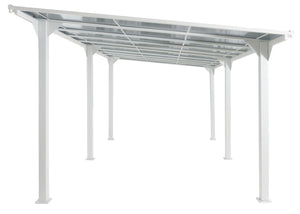 Pergola 3x6m Weiss – Alu-Terrassenüberdachung mit Polycarbonat-Dach
