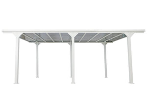 Pergola 3x6m Weiss – Alu-Terrassenüberdachung mit Polycarbonat-Dach