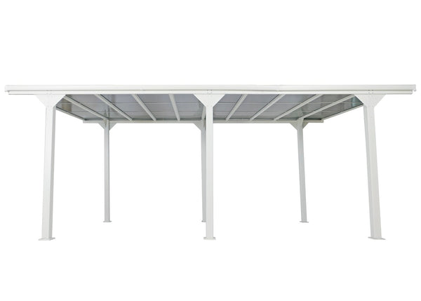 Pergola 3x6m Weiss – Alu-Terrassenüberdachung mit Polycarbonat-Dach