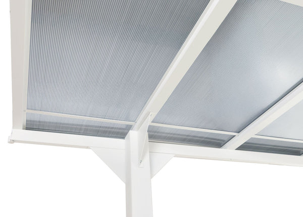 Pergola 3x6m Weiss – Alu-Terrassenüberdachung mit Polycarbonat-Dach
