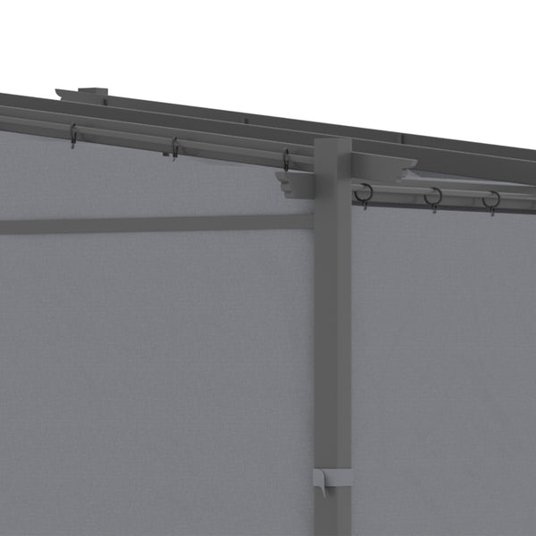 Pergola mit ausziehbarem Dach für Garten 3x3m dunkelgrau