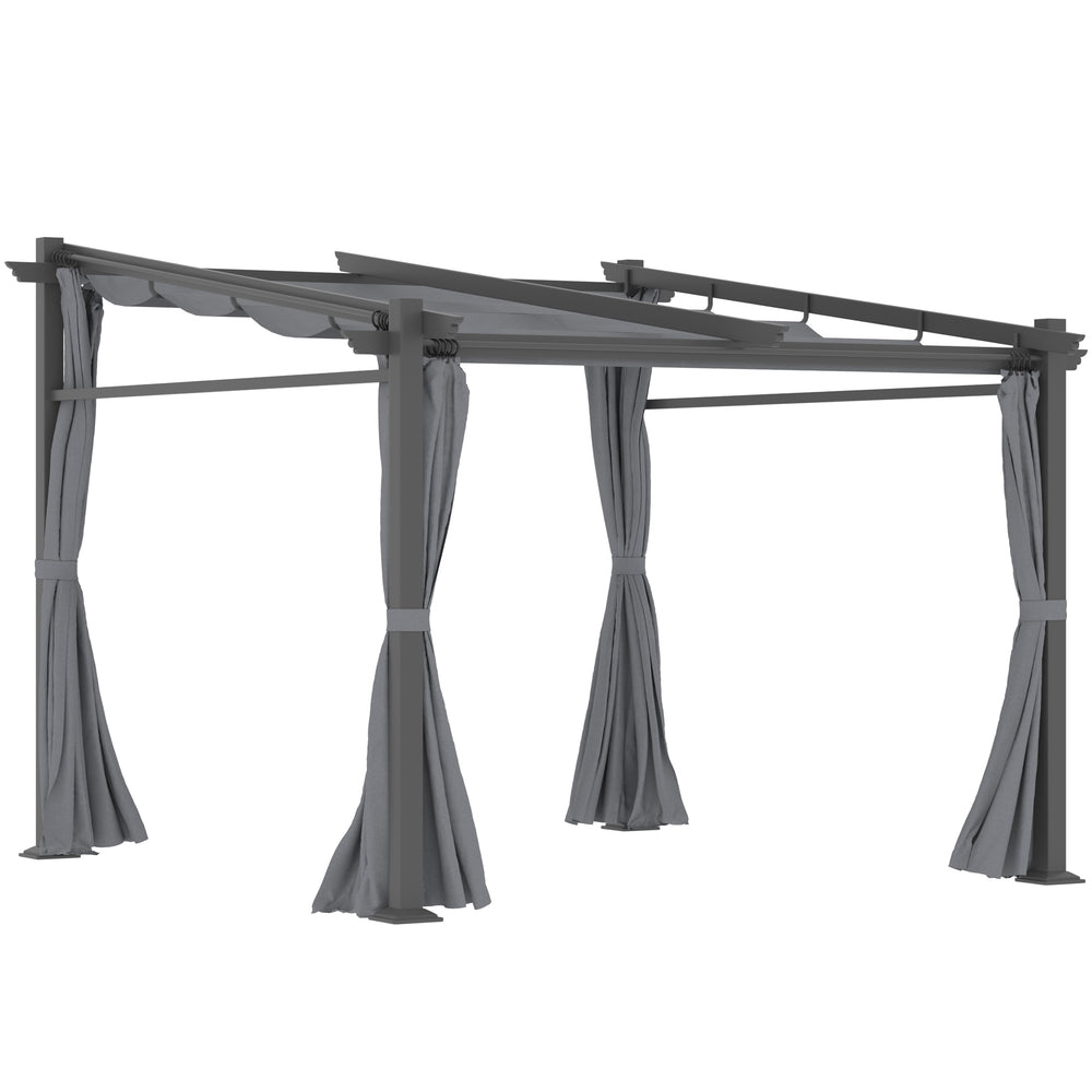 Pergola mit ausziehbarem Dach für Garten 3x3m dunkelgrau