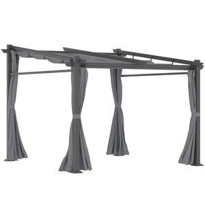 Pergola mit ausziehbarem Dach für Garten 3x3m dunkelgrau