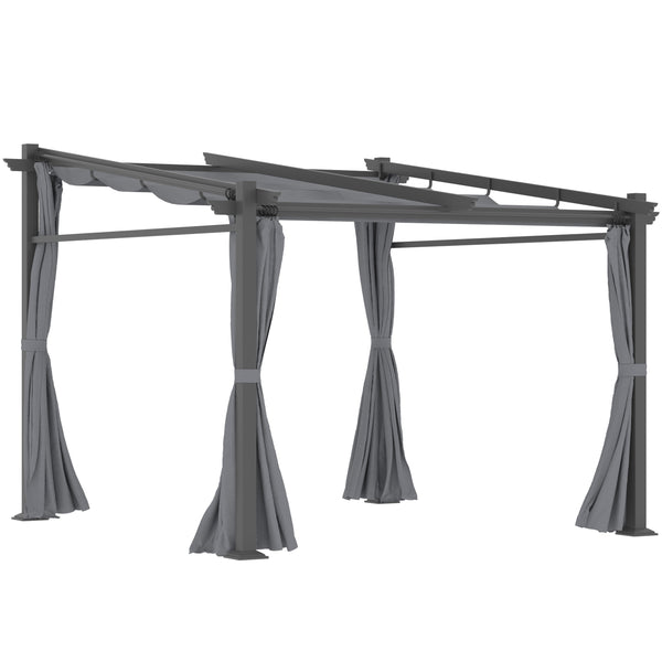 Pergola mit ausziehbarem Dach für Garten 3x3m dunkelgrau