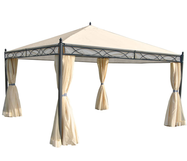 4er Set Ersatz-Seitenwände für Pergola 4x4m creme Polyester