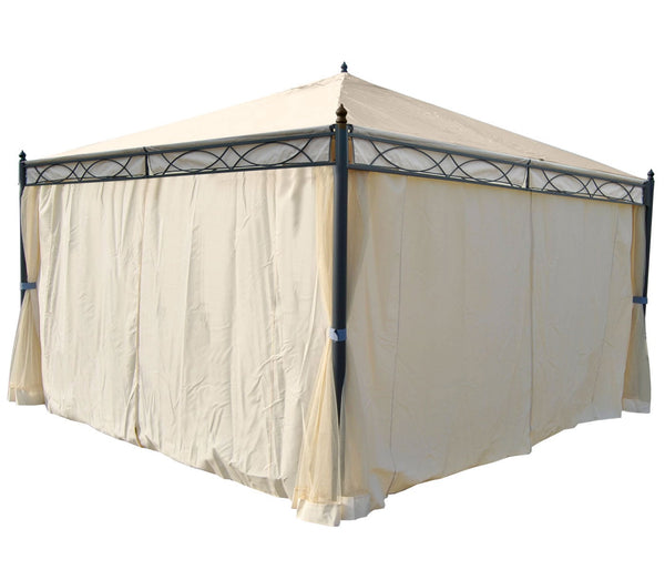 4er Set Ersatz-Seitenwände für Pergola 4x4m creme Polyester