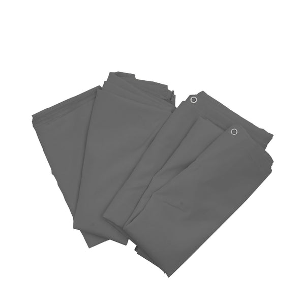 4er Set Ersatz Seitenwände grau für Pergola Pavillon 4x4m Polyester