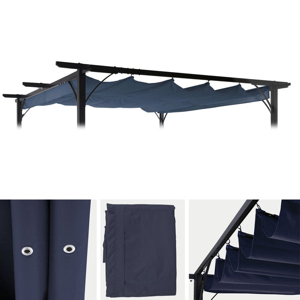 Ersatzbezug blau 320x250cm für Pergola Pavillon 3x3m Dach