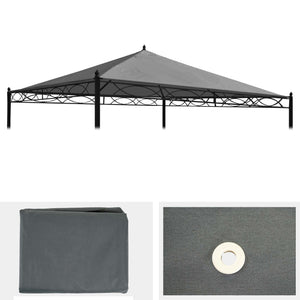 Ersatzbezug grau für Pergola Pavillon Dach 3x3m wetterfest