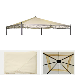 Ersatzbezug für Pergola Pavillon Dach 4x4m creme wetterfest