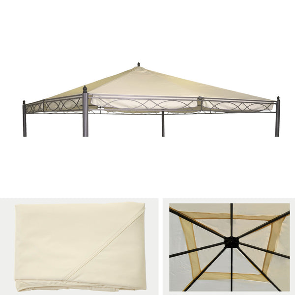 Ersatzbezug für Pergola Pavillon Dach 4x4m creme wetterfest