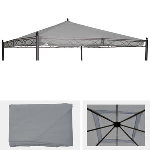 Ersatzbezug für Pergola Pavillon 4x4m, hellgrau, wetterfest