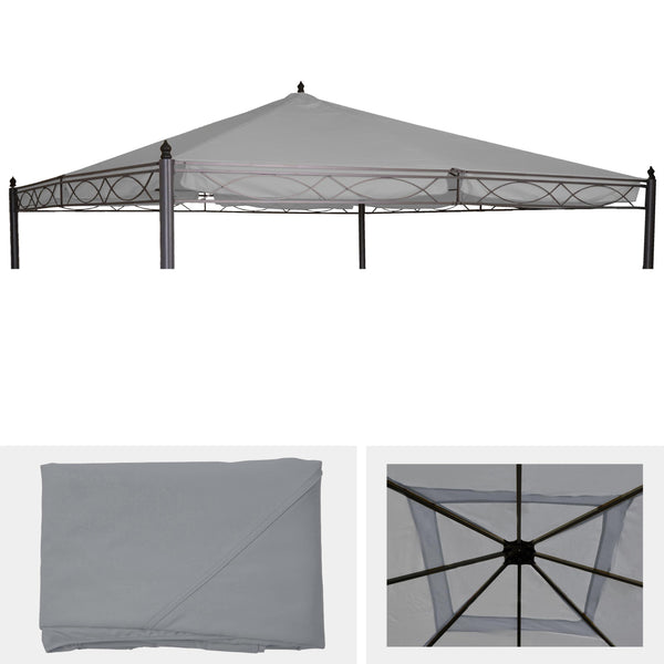 Ersatzbezug für Pergola Pavillon 4x4m, hellgrau, wetterfest