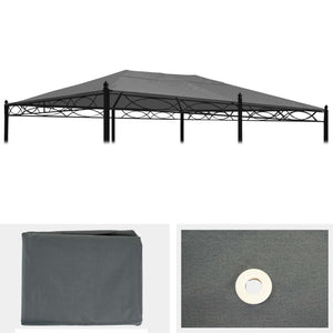 Ersatzbezug grau für Pergola Pavillon Dach 5x3m wetterfest