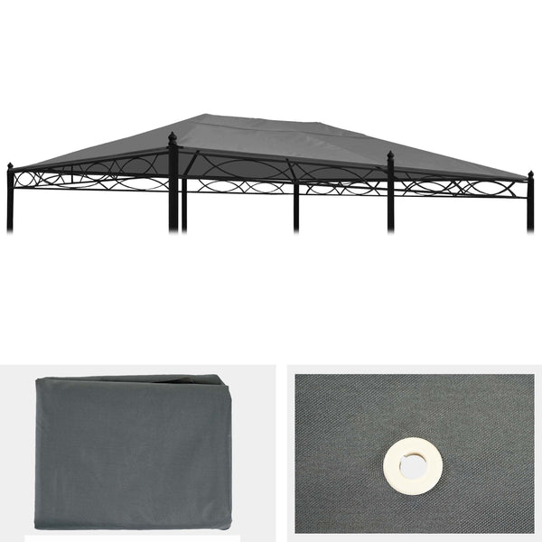 Ersatzbezug grau für Pergola Pavillon Dach 5x3m wetterfest