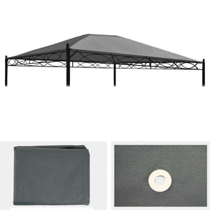 Ersatzbezug Grau für Pergola Pavillon Cadiz 4x3m Wetterschutz