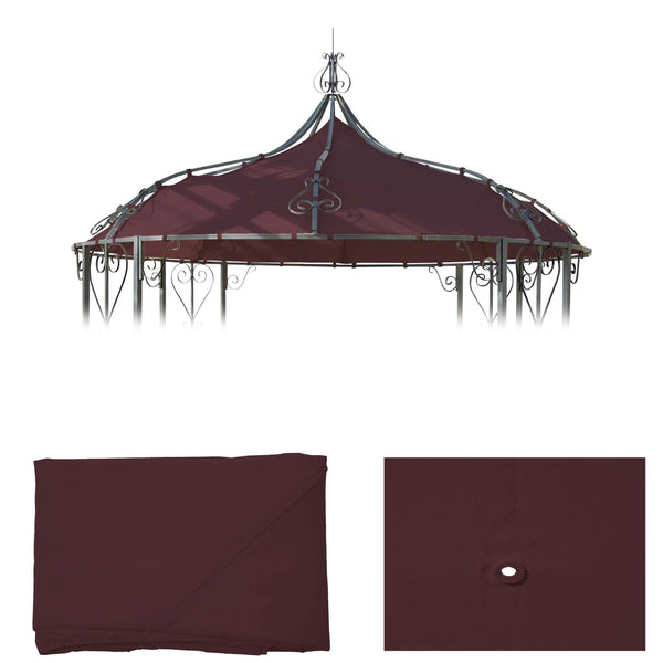 Ersatzbezug für runde Pergola Pavillon Dach 3m rot-braun