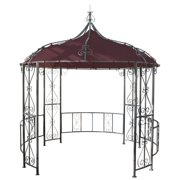 Ersatzbezug für runde Pergola Pavillon Dach 3m rot-braun
