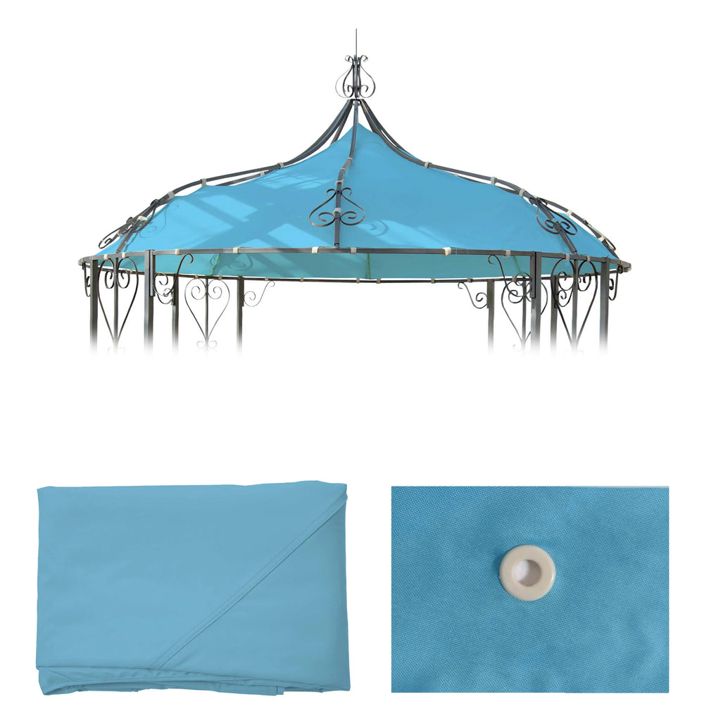 Ersatzbezug für runde Pergola Pavillon Dach 3m türkis