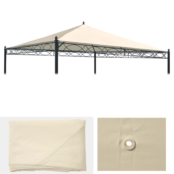Ersatzdach für Pergola Pavillon 3x3m Creme Wetterfest