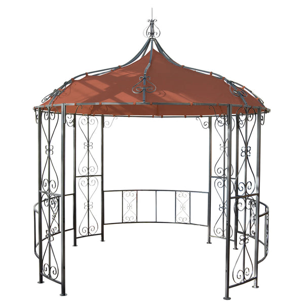Ersatzdach für Pergola Pavillon 3m rund terracotta-braun