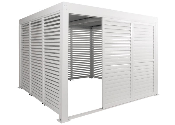 3er-Set Aluminium Lamellen für Pergola, 204x271cm, weiss