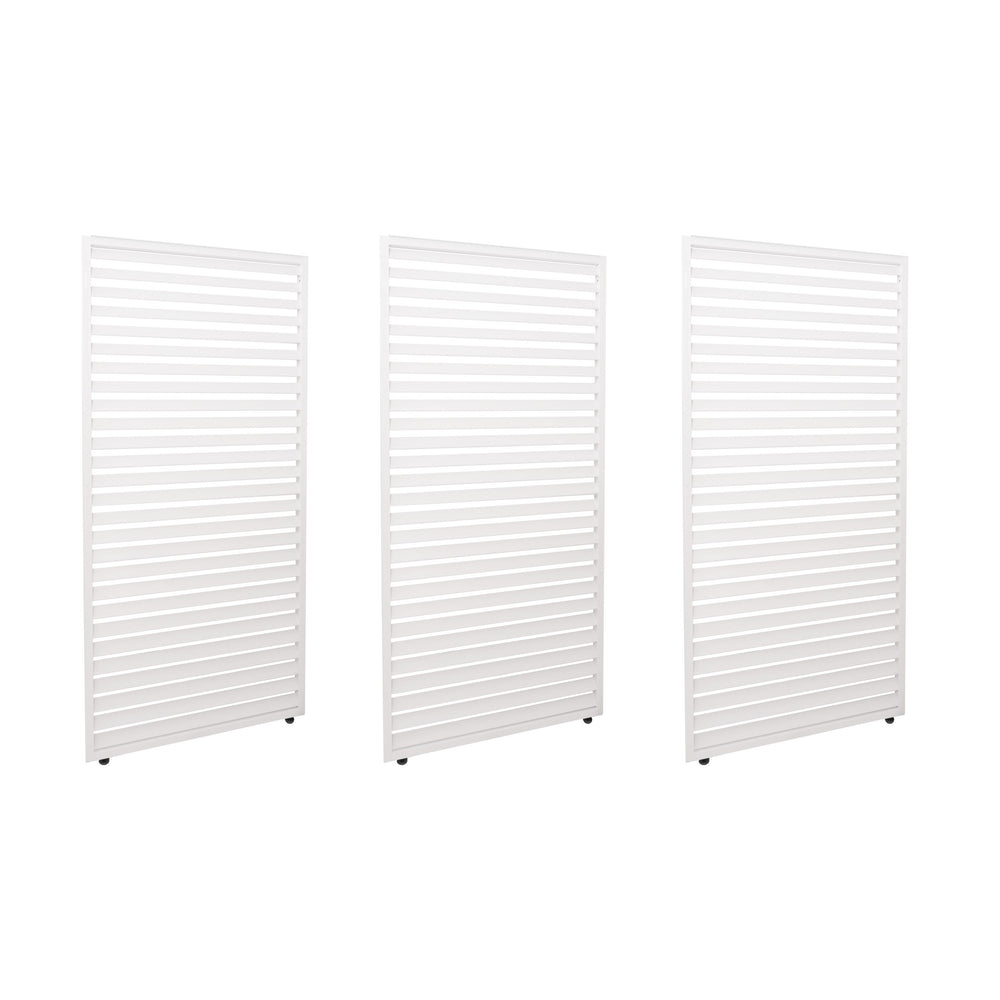 3er-Set Aluminium Lamellen für Pergola, 204x271cm, weiss